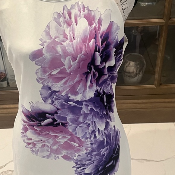 Guess White Dress with Purple Floral Design - Picture 2 of 7